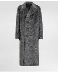 Dolce & Gabbana - Double-Breasted Fur-Effect Coat - Lyst