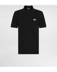 Dolce & Gabbana - ポロシャツ コットンピケ ロゴプレート - Lyst