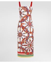 Dolce & Gabbana - Carretto-Print Charmeuse Dress - Lyst