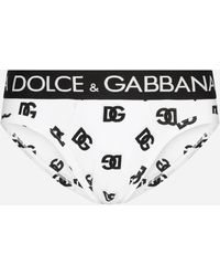 Dolce & Gabbana Midi-Slip Jersey DG-Logoprint allover - Blau