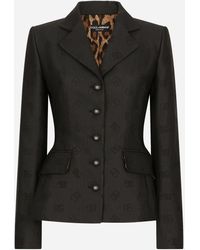 Dolce & Gabbana - Quilted Jacquard Dolce Jacket With Dg Logo - Lyst