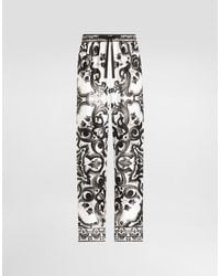Dolce & Gabbana - Majolica-Print Twill Trousers - Lyst
