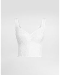 Dolce & Gabbana - Shaper Corset Bustier In Lace And Jacquard - Lyst