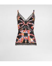 Dolce & Gabbana - Carretto-Print Silk Satin Top - Lyst