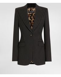 Dolce & Gabbana - Single-Breasted Pinstripe Wool Jacket - Lyst