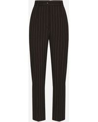 Dolce & Gabbana - Wool Pinstripe Tailored Trousers - Lyst