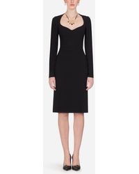 Dolce & Gabbana Midikleid aus Cady - Schwarz