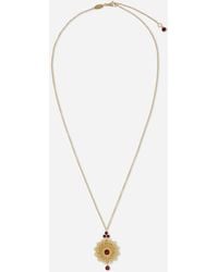 Dolce & Gabbana - Filigree Pendant 18-Carat And Rhodolite Garnets - Lyst