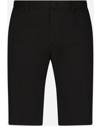 Dolce & Gabbana - Stretch Cotton Shorts With Dg Patch - Lyst