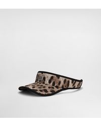 Dolce & Gabbana - Leopard- Cotton Visor With Logo - Lyst