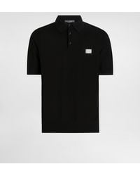 Dolce & Gabbana - Cotton Polo-Shirt With Logo Tag - Lyst
