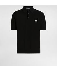 Dolce & Gabbana - Cotton Polo-Shirt With Logo Tag - Lyst