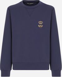 Dolce & Gabbana - Cotton Jersey Sweatshirt With Embroidery - Lyst