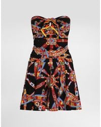 Dolce & Gabbana - Carretto-Print Charmeuse Mini Dress - Lyst