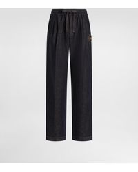 Dolce & Gabbana - Denim Joggers With Patch - Lyst