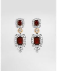 Dolce & Gabbana - Eleganza Earrings 18-Carat And Rose, Garnets, And Sapphires - Lyst