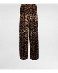 Dolce & Gabbana - Pantalon De Pyjama En Satin À Imprimé Léopard - Lyst