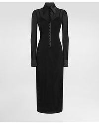 Dolce & Gabbana - Tulle Shirt Dress With Satin Details - Lyst