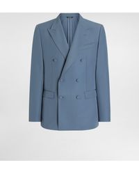 Dolce & Gabbana - Double-Breasted Wool Poplin Jacket - Lyst