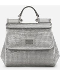 Dolce & Gabbana - Mini Satin Sicily Bag With Fusible Rhinestones - Lyst