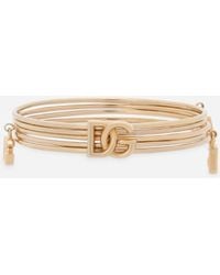 Dolce & Gabbana - Rigid Multi-Hoop Bangle With Dg Logo - Lyst