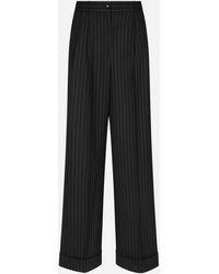 Dolce & Gabbana - Flared Pinstripe Wool Pants - Lyst