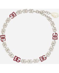 Dolce & Gabbana - Short Necklace With Dg Multi-Logo - Lyst