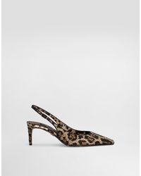 Dolce & Gabbana - Satin Slingbacks With Fusible Rhinestones - Lyst