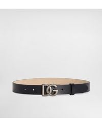 Dolce & Gabbana - Calfskin Logo Belt - Lyst