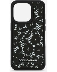Dolce & Gabbana Lace rubber iPhone 14 Pro cover - Nero