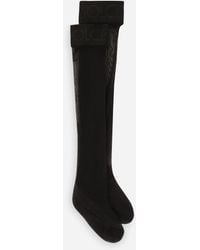 Dolce & Gabbana - Calze Parigine Con Elastico Logato - Lyst
