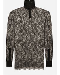 Dolce & Gabbana - Lace Turtleneck Shirt - Lyst