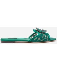 Dolce & Gabbana - Bianca Rainbow Lace Sandal - Lyst
