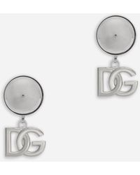 Dolce & Gabbana - Clip-on Earrings With Dg Logo - Lyst