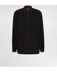 Dolce & Gabbana - Cotton Canvas Mandarin Shirt - Lyst