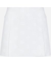 Dolce & Gabbana - Minirock Aus Matelassé-Jacquard Dg-Logo - Lyst