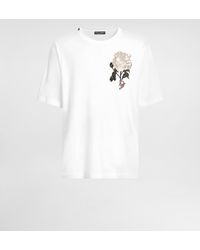 Dolce & Gabbana - フローラルパッチ コットン Tシャツ - Lyst