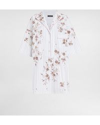 Dolce & Gabbana - Poplin Shirt With Thread Floral Embroidery And Rhinestones - Lyst