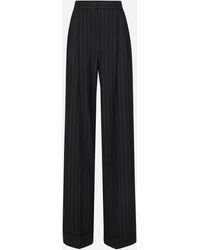 Dolce & Gabbana - Ausgestellte Nadelstreifenhose Aus Wolle - Lyst