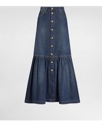 Dolce & Gabbana - Long Denim Skirt� - Lyst