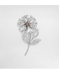 Dolce & Gabbana - Maxi Flower Brooch With Rhinestones - Lyst