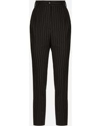 Dolce & Gabbana - Wool-blend Pinstripe Trousers - Lyst