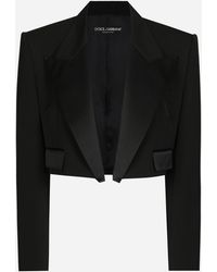 Dolce & Gabbana - Satin-Lapel Wool Gabardine Tuxedo Blazer - Lyst