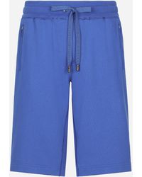 Dolce & Gabbana - Jersey Jogging Shorts With Logo Tag - Lyst