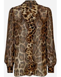 Dolce & Gabbana - Luxe Leopard Print Blouse - Lyst