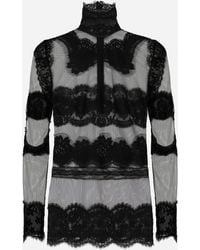 Dolce & Gabbana - Lace Mesh Blouse - Lyst