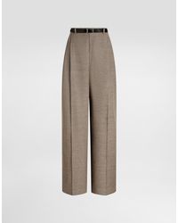 Dolce & Gabbana - Tweed-Effect Linen And Viscose Trousers - Lyst