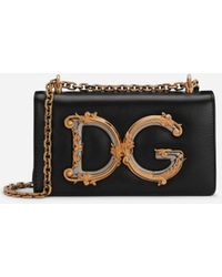 Dolce & Gabbana Bolso para el móvil DG Girls en becerro liso - Negro