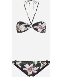 Dolce & Gabbana Bikini Mit Lilien-Print - Mehrfarbig
