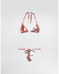 Dolce & Gabbana - Carretto-Print Triangle Bikini� - Lyst